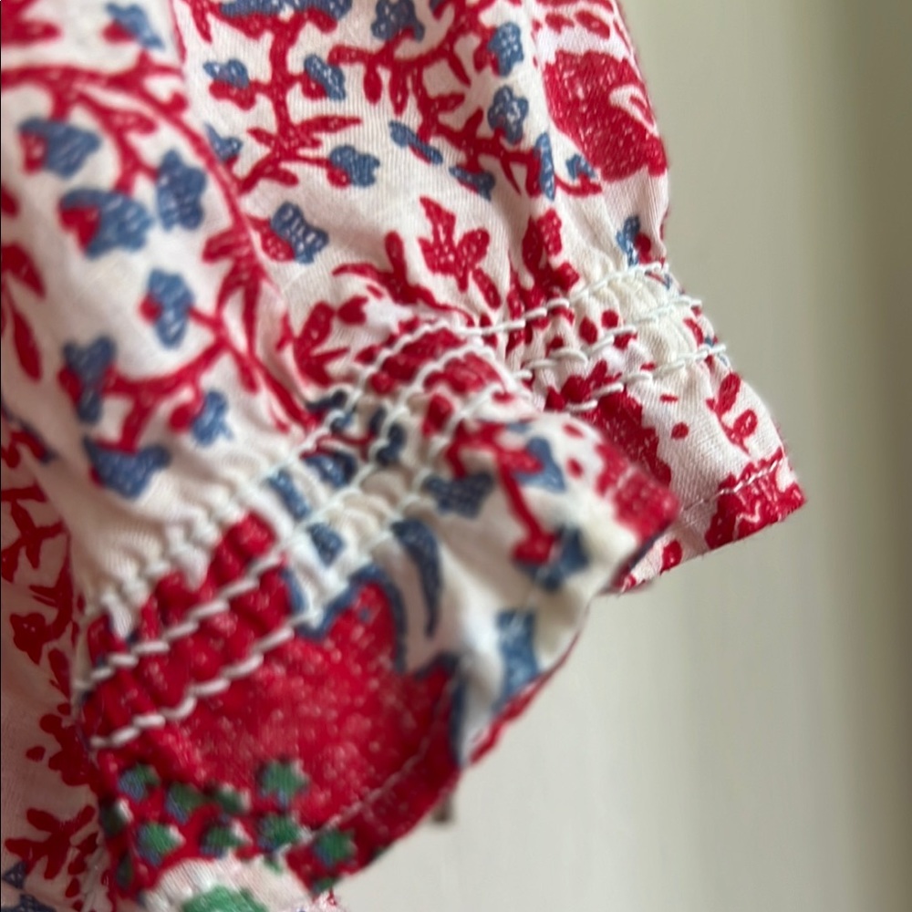 Lauren Ralph Lauren Red and White Floral Button Down Shirt - Picture 6 of 7
